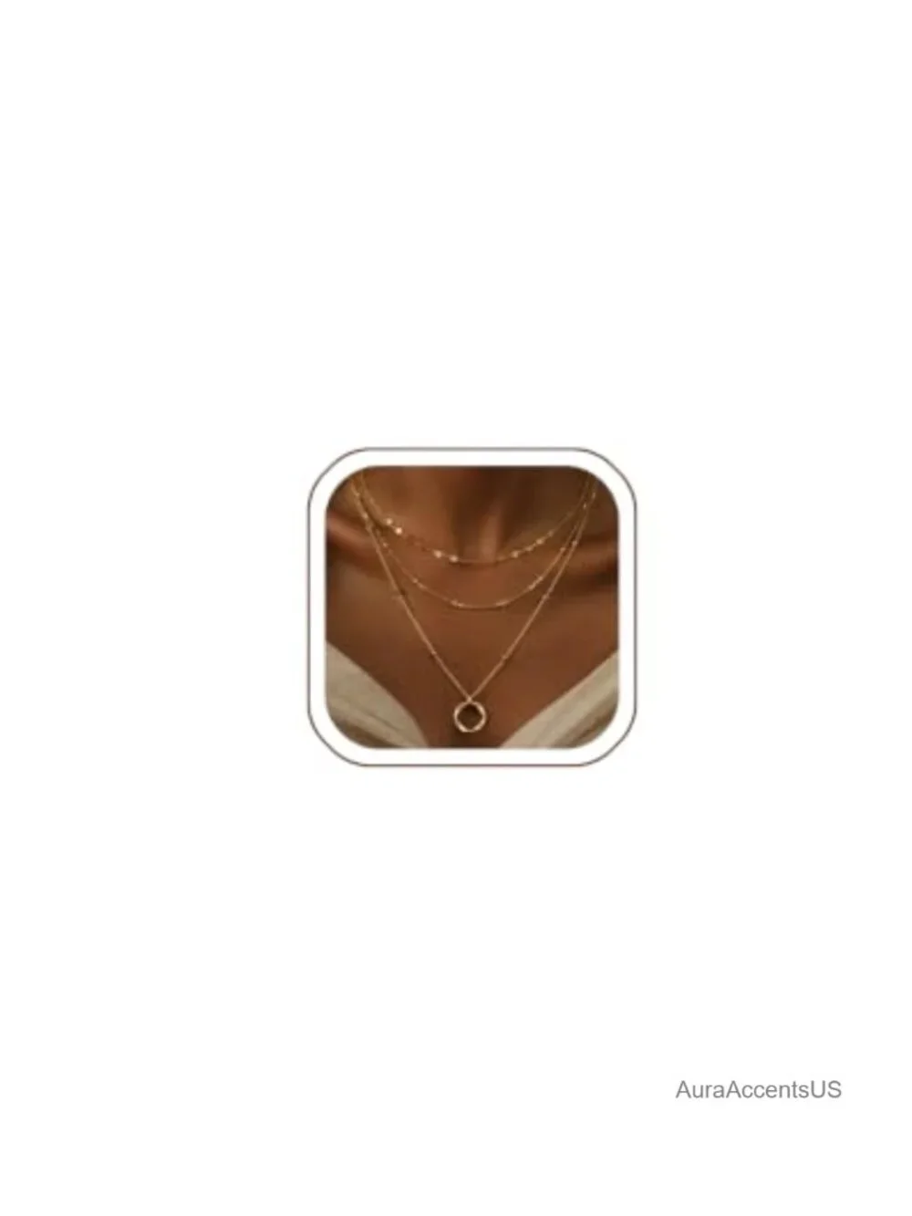Layered Gold Plated Necklace Set for Women - 14K Gold Stack, Pendant